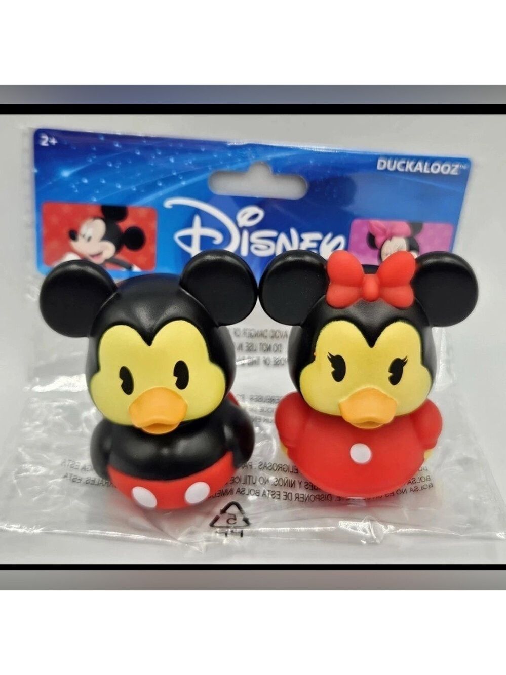 New Disney Mickey & Minnie Bath Toys - Black, Red, Yellow